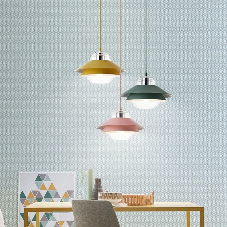 Suspension LED industrielle double abat-jour coloré - Armel | Marco Lucetti