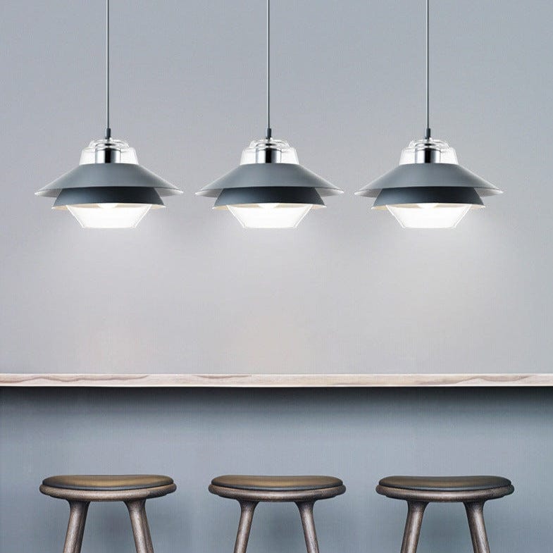 Suspension LED industrielle double abat-jour coloré - Armel | Marco Lucetti