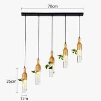 Suspension LED Industrielle en Bois et Verre pour Plantes - Éclairage Design et Naturel | Marco Lucetti