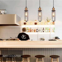 Suspension LED industrielle en métal, style rétro cage. | Marco Lucetti