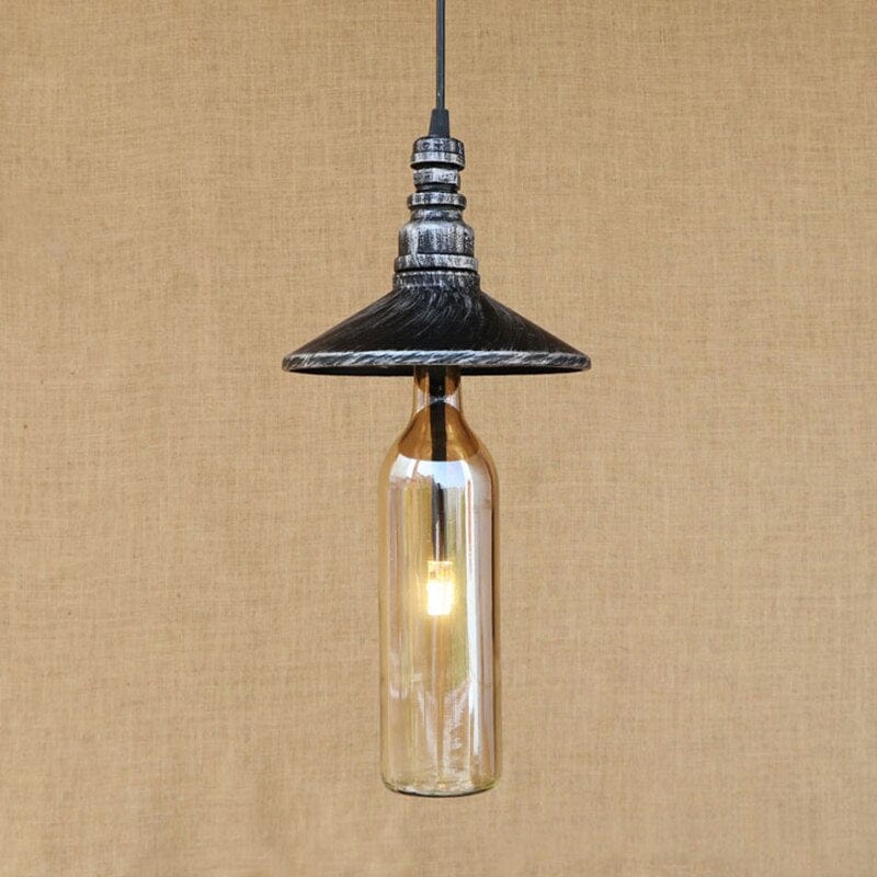 Suspension LED industrielle en verre Sanmarino | Marco Lucetti Ambre