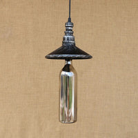 Suspension LED industrielle en verre Sanmarino | Marco Lucetti Marron