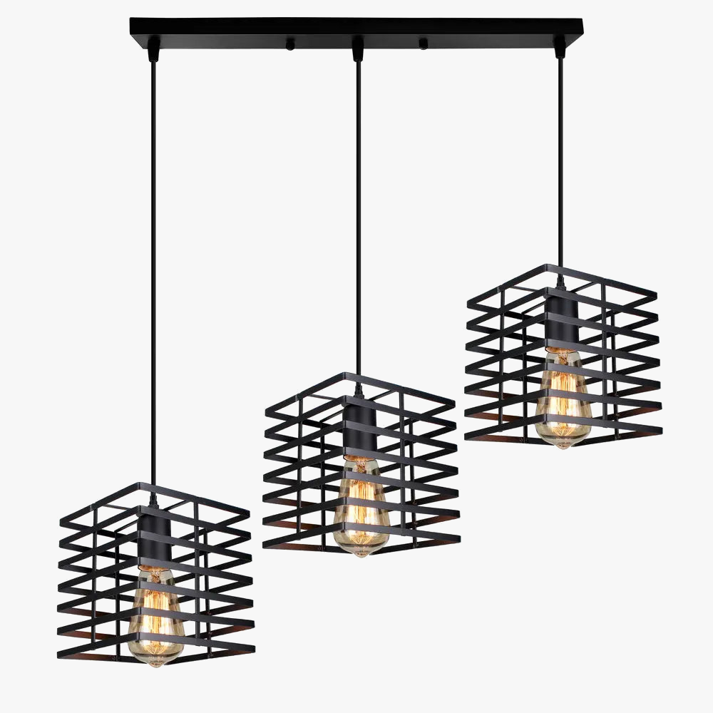 Suspension LED Industrielle Vintage Moderne à 1/3 Têtes Luminaire