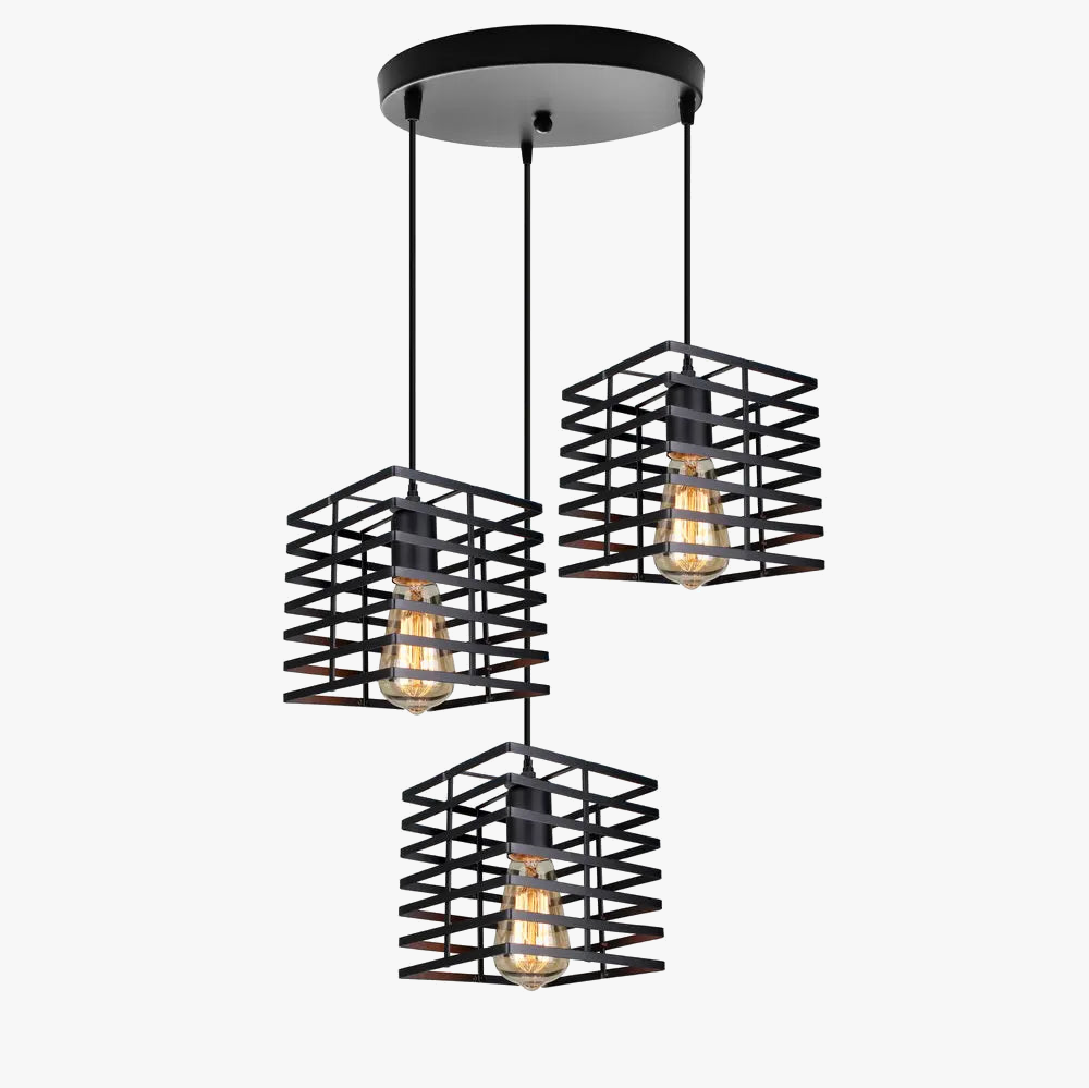 Suspension LED Industrielle Vintage Moderne à 1/3 Têtes Luminaire