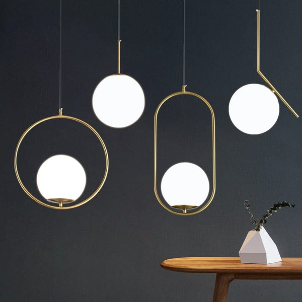 Suspension LED Italia dorée en verre | Marco Lucetti