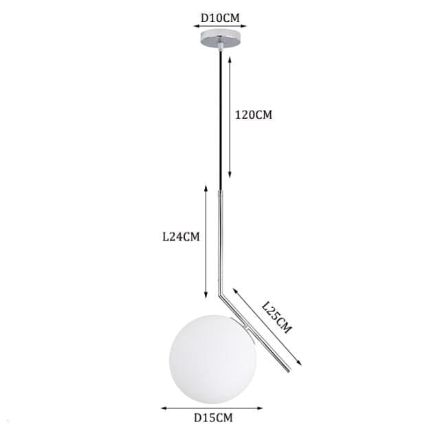 Suspension LED Italia dorée en verre | Marco Lucetti D - Argenté - 15cm / Chaude