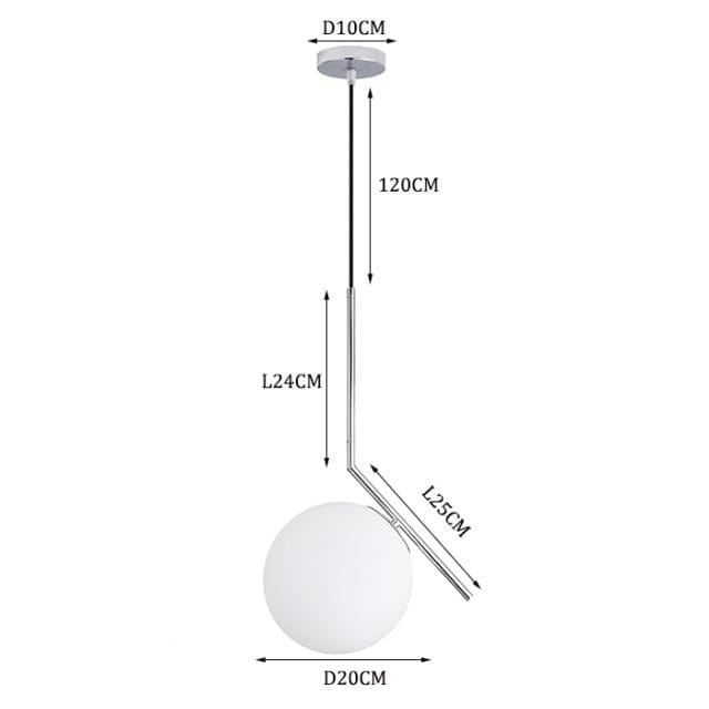 Suspension LED Italia dorée en verre | Marco Lucetti D - Argenté - 20cm / Chaude