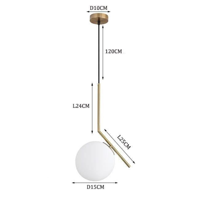 Suspension LED Italia dorée en verre | Marco Lucetti D - Doré - 15cm / Chaude