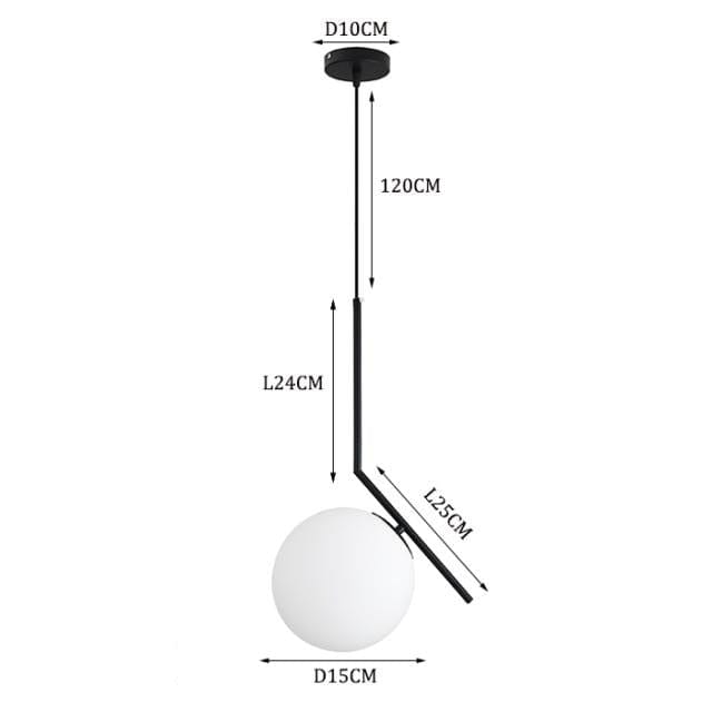 Suspension LED Italia dorée en verre | Marco Lucetti D - Noir - 15cm / Chaude