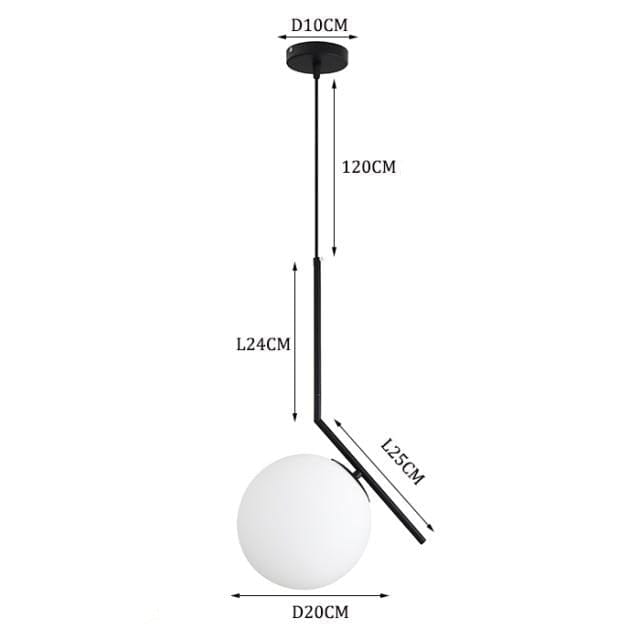 Suspension LED Italia dorée en verre | Marco Lucetti D - Noir - 20cm / Chaude