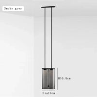 Suspension LED Italux minimaliste en verre | Marco Lucetti B gris fumé / Lumière chaude