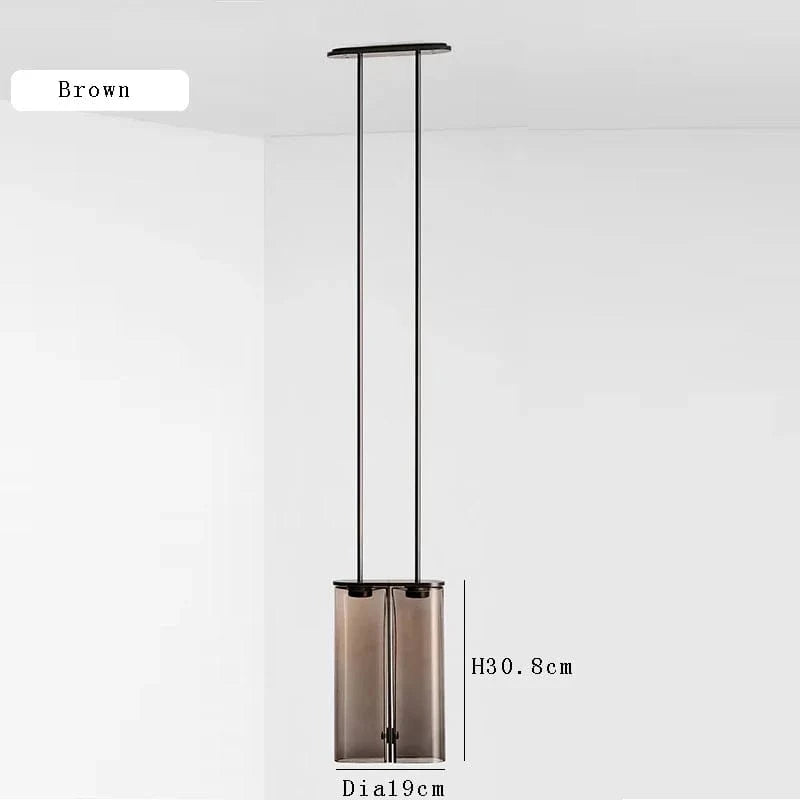 Suspension LED Italux minimaliste en verre | Marco Lucetti B marron / Lumière naturelle