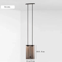 Suspension LED Italux minimaliste en verre | Marco Lucetti B marron / Lumière naturelle