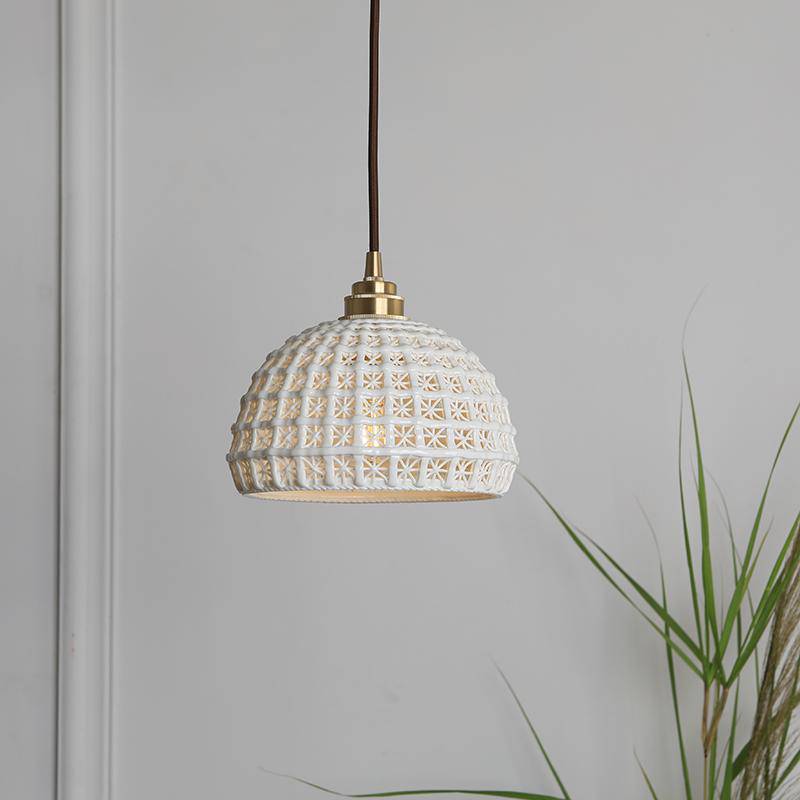 Suspension LED japonaise vintage en blanc | Marco Lucetti