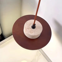 Suspension LED Komorebi en noyer et travertin | Marco Lucetti