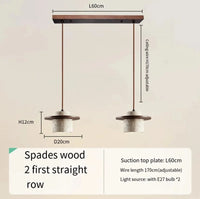 Suspension LED Komorebi en noyer et travertin | Marco Lucetti Noyer 2 lumières / Lumière froide / CHINE