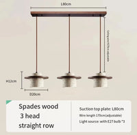 Suspension LED Komorebi en noyer et travertin | Marco Lucetti Noyer 3 lumières / Lumière froide / CHINE