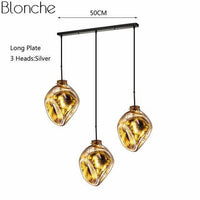 Suspension LED Lava en verre coloré | Marco Lucetti