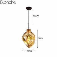 Suspension LED Lava en verre coloré | Marco Lucetti Doré - 1 lampe