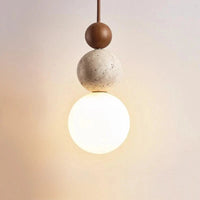 Suspension LED Le Gourde Ronde Wabi Sabi en Tuf Jaune | Marco Lucetti