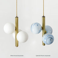 Suspension LED Lluna avec 3 globes en verre modernes | Marco Lucetti
