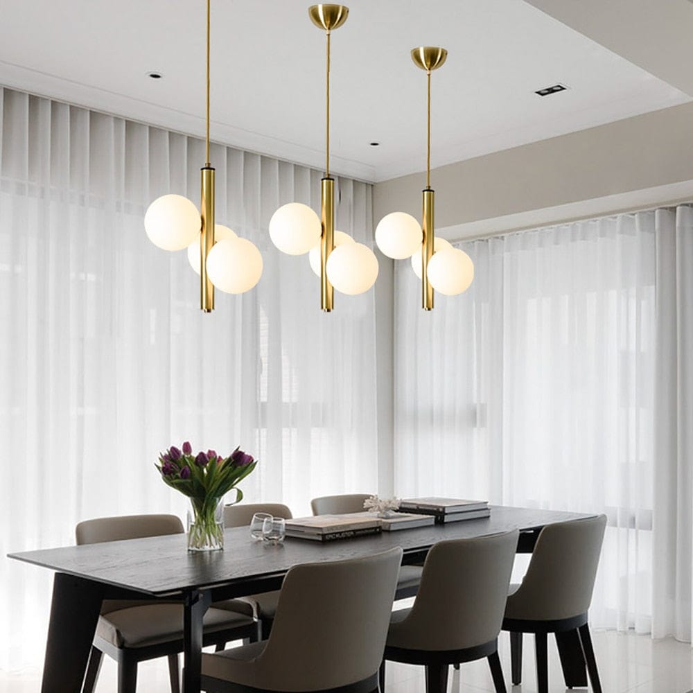 Suspension LED Lluna avec 3 globes en verre modernes | Marco Lucetti