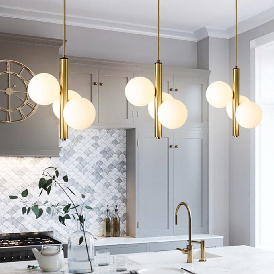 Suspension LED Lluna avec 3 globes en verre modernes | Marco Lucetti