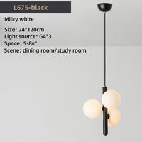 Suspension LED Lluna avec 3 globes en verre modernes | Marco Lucetti Noir - Globes Blancs / Chaude