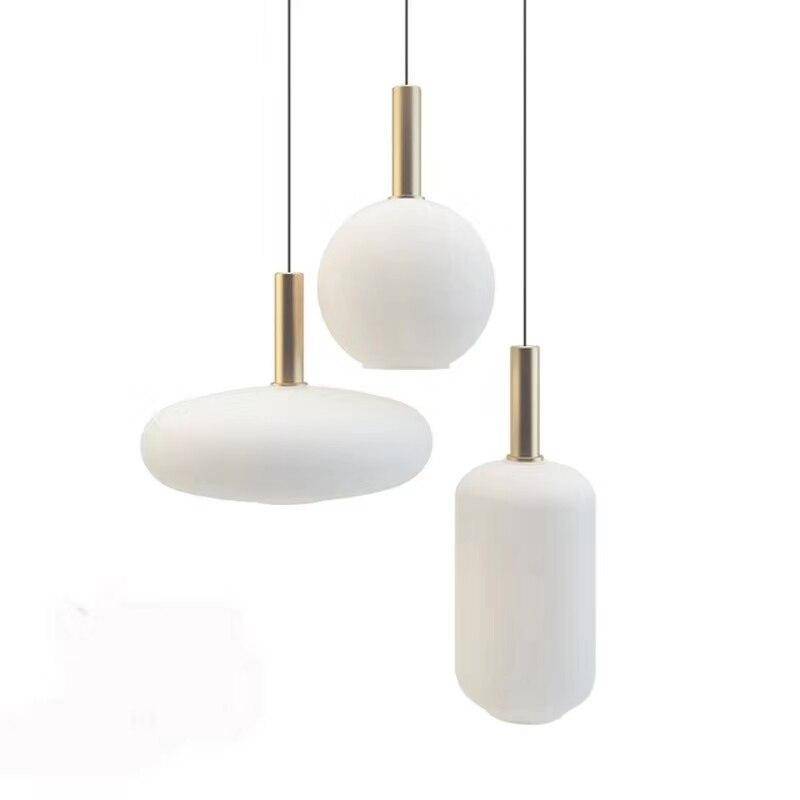 Suspension LED Loft : design moderne, abat-jour oval blanc, métal doré. | Marco Lucetti