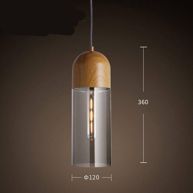 Suspension LED Loft en bois et verre cylindrique | Marco Lucetti A