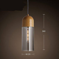 Suspension LED Loft en bois et verre cylindrique | Marco Lucetti A
