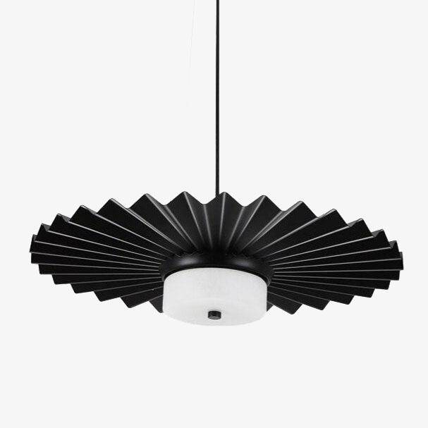 Suspension LED Loft en métal plissé noir | Marco Lucetti