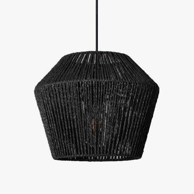 Suspension LED Loft en papier tressé. | Marco Lucetti Noir