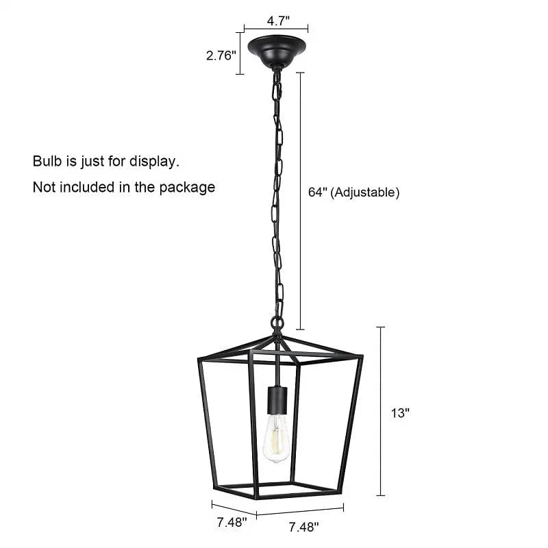 Suspension LED Loft Lanterne Vintage - Luminaire En Fer Réglable Pour Restaurant Cuisine - Lumières Noires | Marco Lucetti Noir