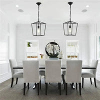 Suspension LED Loft Lanterne Vintage - Luminaire En Fer Réglable Pour Restaurant Cuisine - Lumières Noires | Marco Lucetti Noir