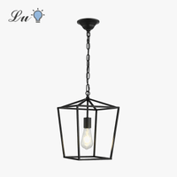 Suspension LED Loft Lanterne Vintage - Luminaire En Fer Réglable Pour Restaurant Cuisine - Lumières Noires | Marco Lucetti Noir