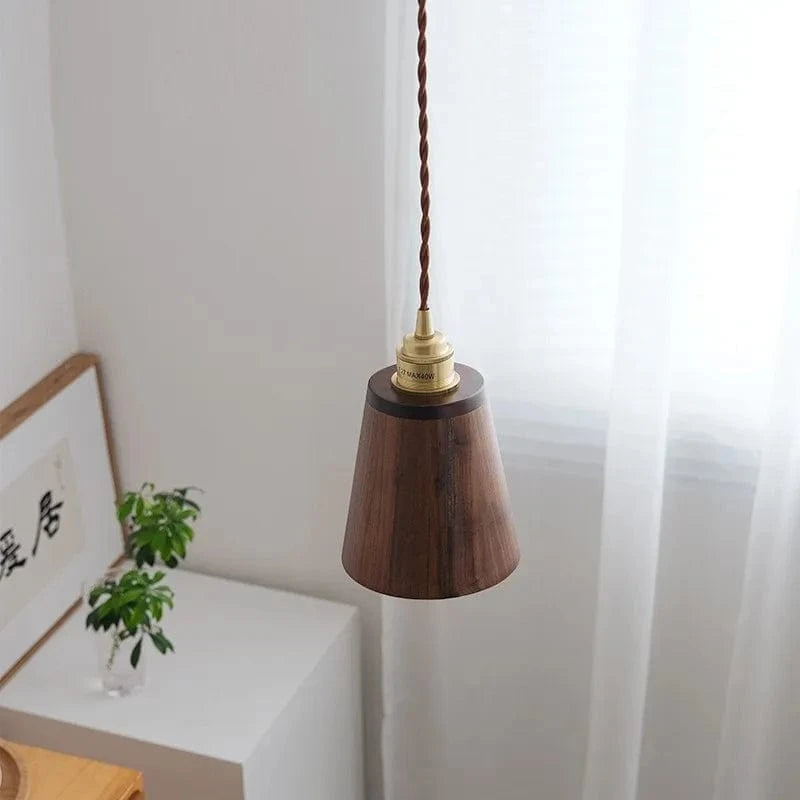 Suspension LED Loft Moderne en Bois avec Abat-Jour Laiton - Design Élégant | Marco Lucetti