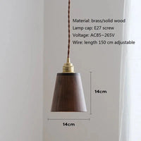 Suspension LED Loft Moderne en Bois avec Abat-Jour Laiton - Design Élégant | Marco Lucetti Noyer noir