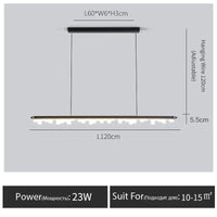 Suspension LED Longue Élégante | Marco Lucetti Noir-L120CM / Lumière chaude 3000K