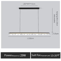 Suspension LED Longue Élégante | Marco Lucetti Noir-L150CM / Lumière chaude 3000K