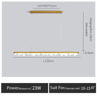 Suspension LED Longue Élégante | Marco Lucetti Or-L120CM / Lumière chaude 3000K