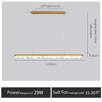 Suspension LED Longue Élégante | Marco Lucetti Or-L150CM / Lumière chaude 3000K