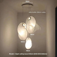 Suspension LED Lustre Lumière Soie Nordique  pour Salle à Manger Salon Bar - Luminaires Suspendus de Marque | Marco Lucetti 3 lumières D40 50 60cm / Lumière chaude 3000K