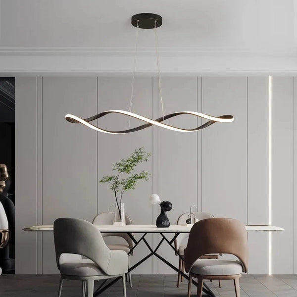 Suspension LED Lustres Modernes pour Salle à Manger Salon Chambre - L92cm - Or/Chrome/Noir - Télécommande/Contrôle APP | Marco Lucetti