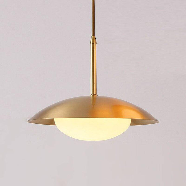 Suspension LED luxe avec abat-jour arrondi métal doré Luxe Brillant | Marco Lucetti
