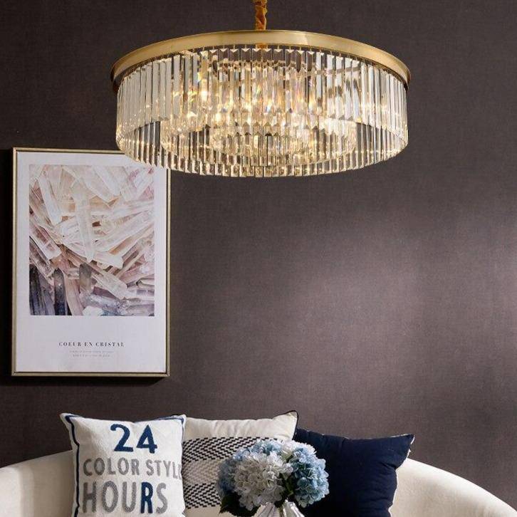 Suspension LED Luxe en Verre et Doré | Marco Lucetti