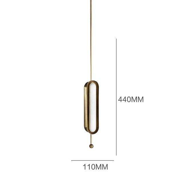 Suspension LED Luxury avec double base dorée arrondie | Marco Lucetti 11 x 44cm