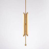 Suspension LED Luxury avec double base dorée arrondie | Marco Lucetti