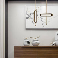 Suspension LED Luxury avec double base dorée arrondie | Marco Lucetti