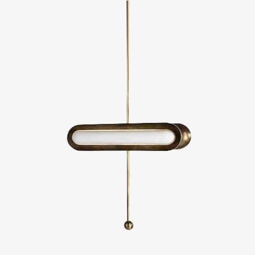 Suspension LED Luxury avec double base dorée arrondie | Marco Lucetti